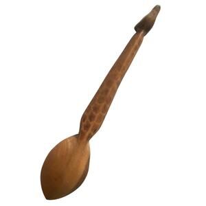 Vintage wooden spoon, hand carved giraffe 10.5 inches long